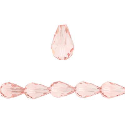 11mm Pink Faceted Teardrop Crystal Beads - Goody Beads