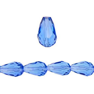 15mm Light Sapphire Faceted Teardrop Crystal Beads - Goody Beads