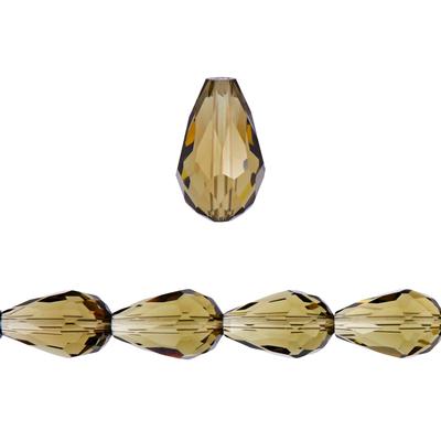 15mm Smokey Quartz Faceted Teardrop Crystal Beads - Goody Beads