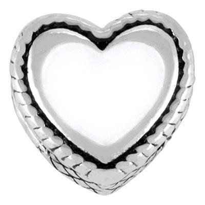 White Enamel Heart Slider Charm - Goody Beads