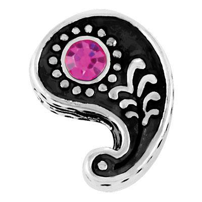 Paisley with Fuchsia Stone Slider Charm - Goody Beads