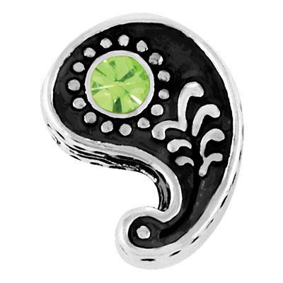 Paisley with Peridot Stone Slider Charm - Goody Beads