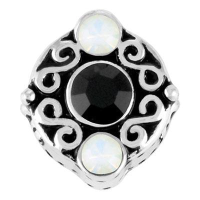 Jet and Opal Stones Lillian Slider Charm - Goody Beads