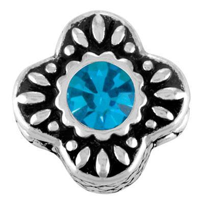 Blue Zircon Stones Curio Slider Charm - Goody Beads