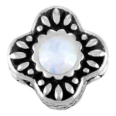 White Opal Stones Curio Slider Charm - Goody Beads