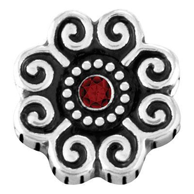 Garnet Stone Curly Flower Slider Charm - Goody Beads