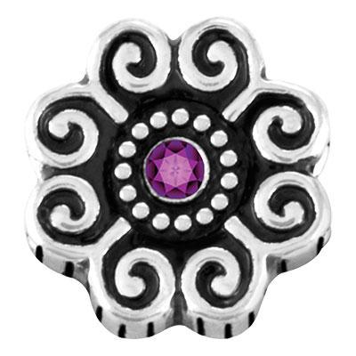 Amethyst Stone Curly Flower Slider Charm - Goody Beads