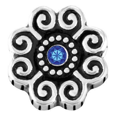 Sapphire Stone Curly Flower Slider Charm - Goody Beads