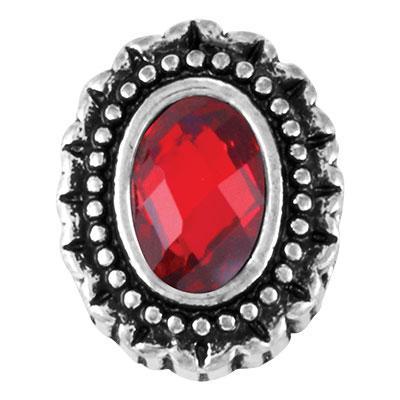 Tempest Red Stone Oval Slider Charm - Goody Beads