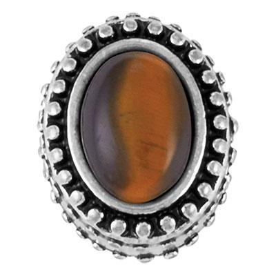 Tiger's Eye Gemstone Oval Slider Charm - Goody Beads