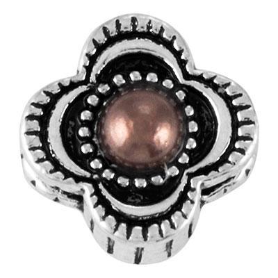 Brown Pearl Flower Slider Charm - Goody Beads