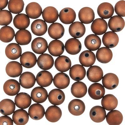 8mm Brown Round Satin Beads - Goody Beads