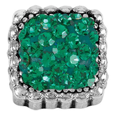 Emerald Stones Lavish Square Slider Charm - Goody Beads