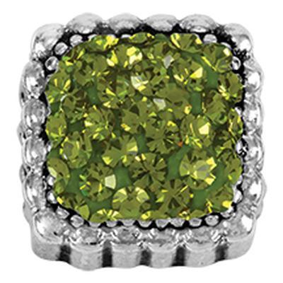 Olivine Stones Lavish Square Slider Charm - Goody Beads