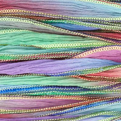 Hawaiian Rainbow Hand Dyed Silk Ribbon