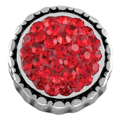 Light Siam Round Pave Cluster Slider Charm - Goody Beads