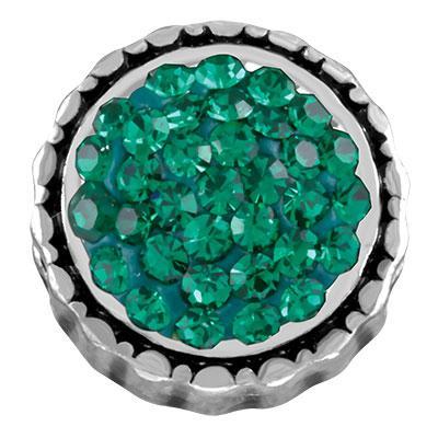 Emerald Round Pave Cluster Slider Charm - Goody Beads