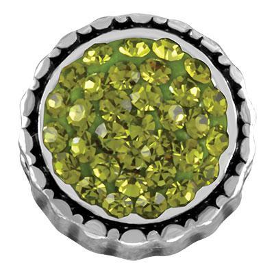 Olivine Round Pave Cluster Slider Charm - Goody Beads