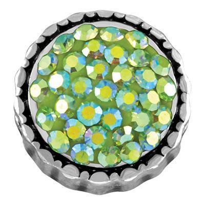 Peridot AB Round Pave Cluster Slider Charm - Goody Beads