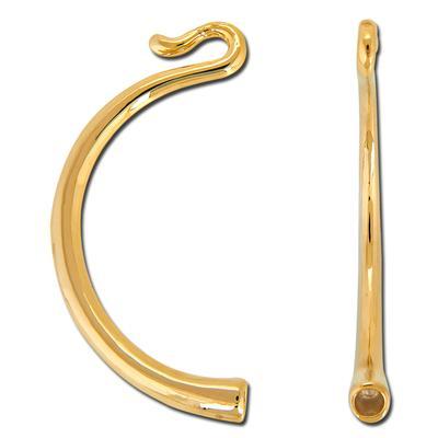 Gold Plated Hook Curved Clasp for 2mm Round Leather - Goody Beads