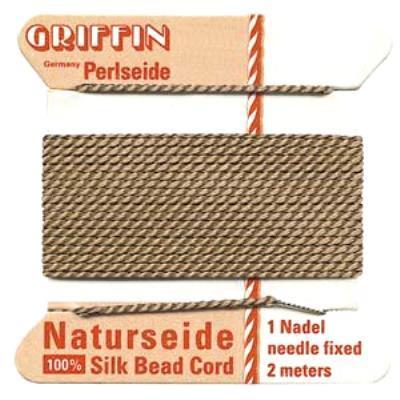 Griffin Bead Cord 100% Silk - No. 0 (0.30mm) Beige - Goody Beads