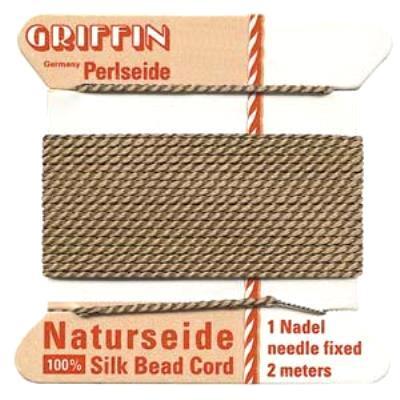 Griffin Bead Cord 100% Silk - No. 12 (0.98mm) Beige - Goody Beads