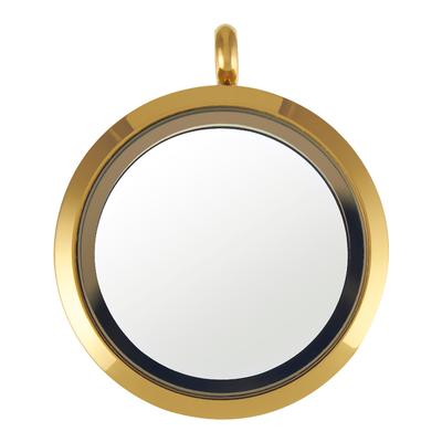 30mm Round Gold Stainless Steel Glass Locket