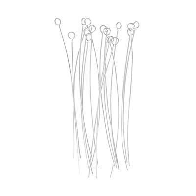 2 Inch Silver Plated 24 Gauge Eyepins - Goody Beads