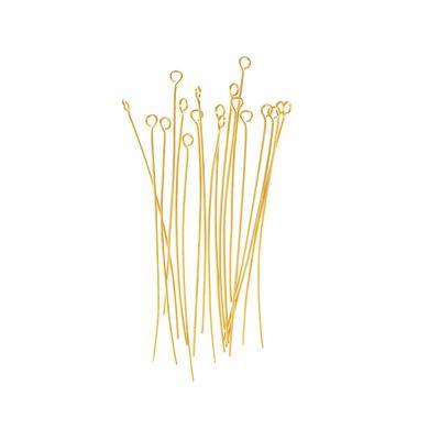 1.5 Inch Gold Plated 22 Gauge Eyepins - Goody Beads