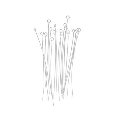 1.5 Inch Silver Plated 22 Gauge Eyepins - Goody Beads