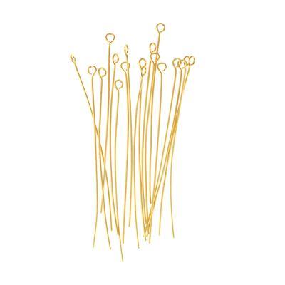 2 Inch Gold Plated 22 Gauge Eyepins - Goody Beads