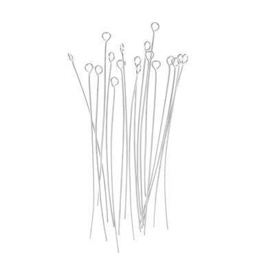 2 Inch Silver Plated 22 Gauge Eyepins - Goody Beads