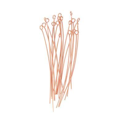 2 Inch Copper Plated 22 Gauge Eyepins - Goody Beads