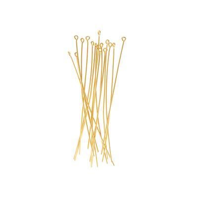 1 Inch Gold Plated 20 Gauge Eyepins - Goody Beads