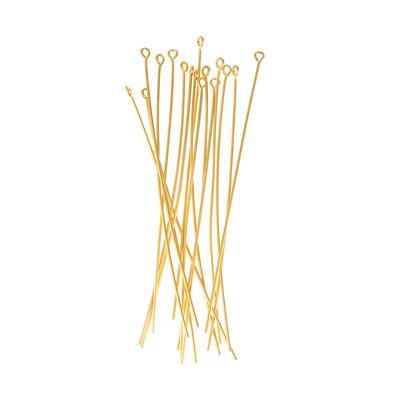 2 Inch Gold Plated 20 Gauge Eyepins - Goody Beads