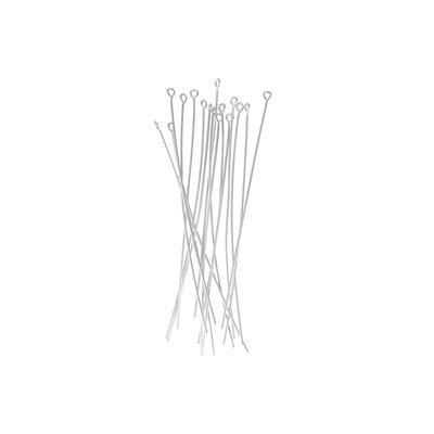 0.5 Inch Silver Plated 20 Gauge Eyepins - Goody Beads