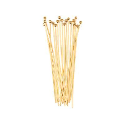 1.5 Inch Gold Plated Headpins 20 Gauge with Ball Top - Goody Beads