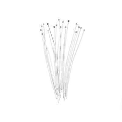 1 Inch Silver Plated 21 Gauge Headpins with Ball Top - Goody Beads