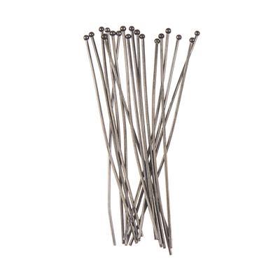 2 Inch Gunmetal Plated 21 Gauge Headpins with Ball Top - Goody Beads