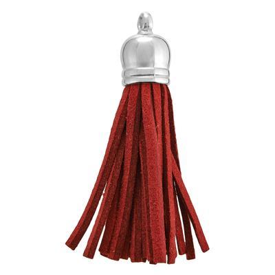 2 1/4 Inch Red Faux Suede Tassel - Goody Beads