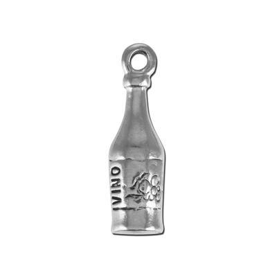 17mm Wine Bottle Pewter Charm - Goody Beads