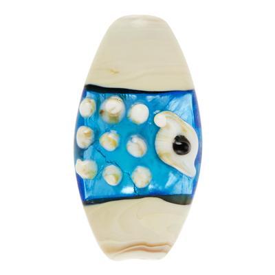 29mm Sun and Sand Oval Lampwork Beads - Goody Beads