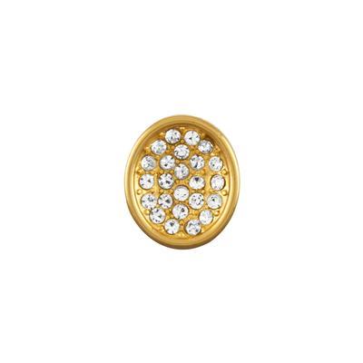 14mm Matte Gold Rhinestone Slider for 5mm Flat Leather - Goody Beads