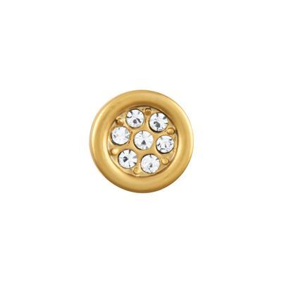 10mm Matte Gold Rhinestone Round Slider for 5mm Flat Leather - Goody Beads