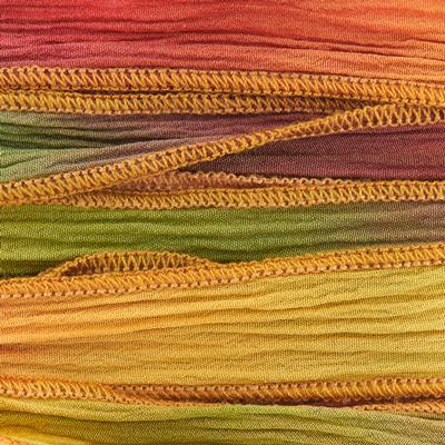 Autumn Leaves Hand Dyed Silk Ribbon - Goody Beads