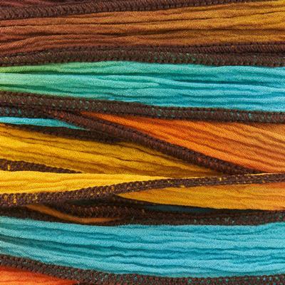 Tequila Sunrise Hand Dyed Silk Ribbon