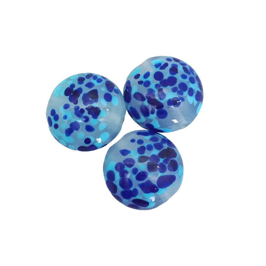 19mm Blue Turtle Shell Glass Disc Beads - Goody Beads