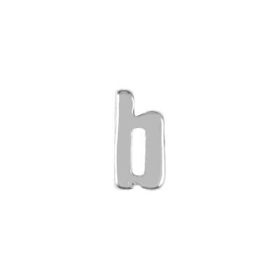 7mm Silver Rhodium Plated Lowercase B - Alphabet Initial Beads - Goody Beads