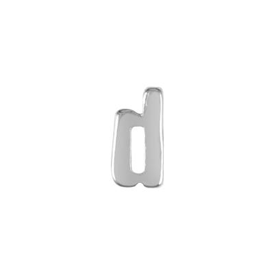 7mm Silver Rhodium Plated Lowercase D - Alphabet Initial Beads - Goody Beads
