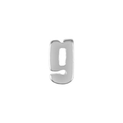 7mm Silver Rhodium Plated Lowercase G -  Alphabet Initial Beads - Goody Beads